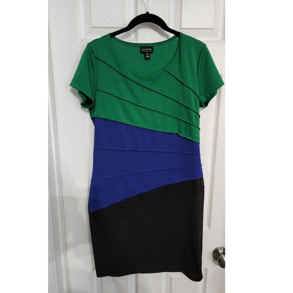Color block body con dress